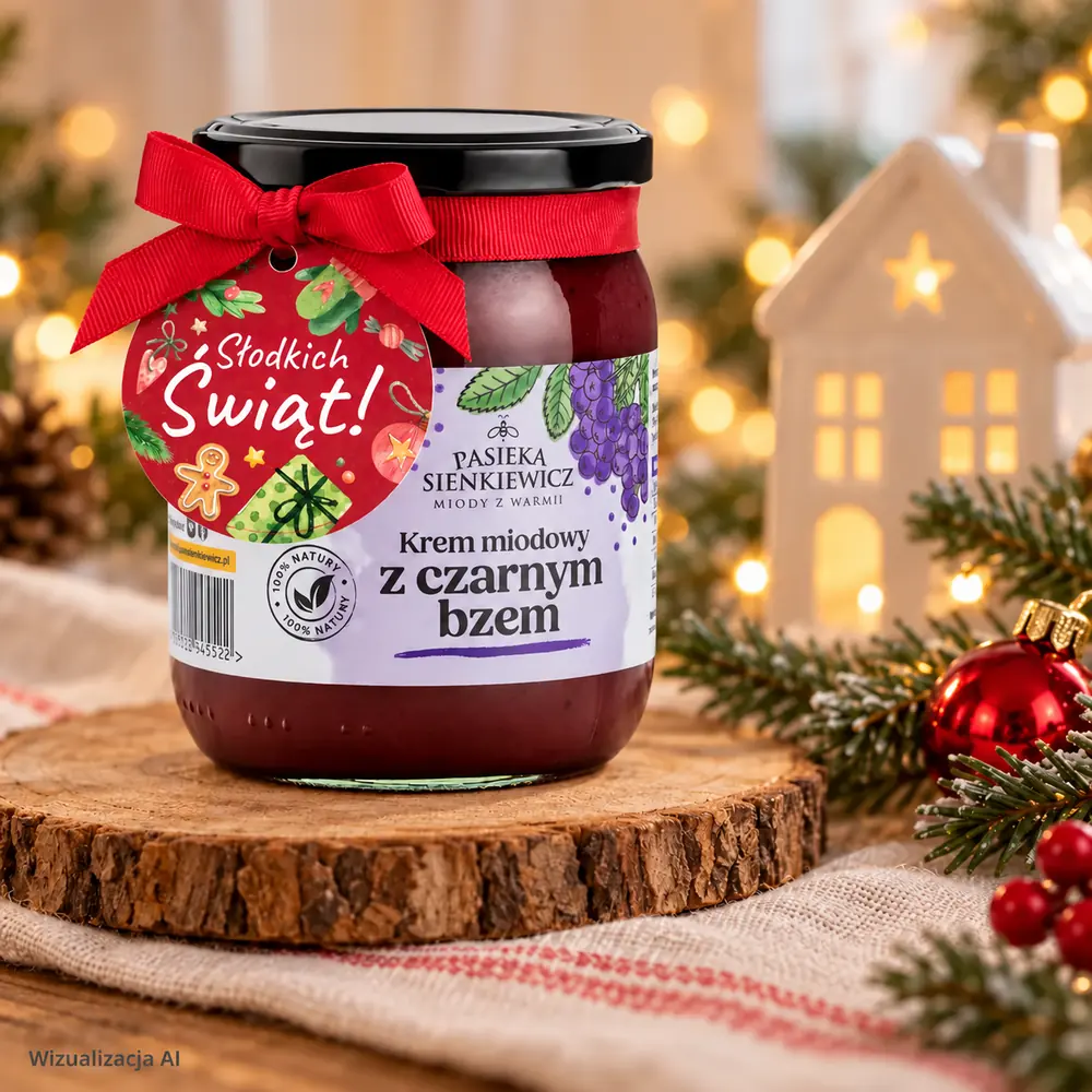 Duży słoik kremu miodowego 670 g w ozdobnej oprawie